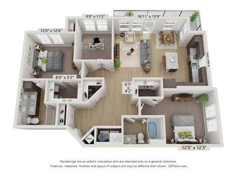 Floor plan image of B4, 2-bedroom apartment
